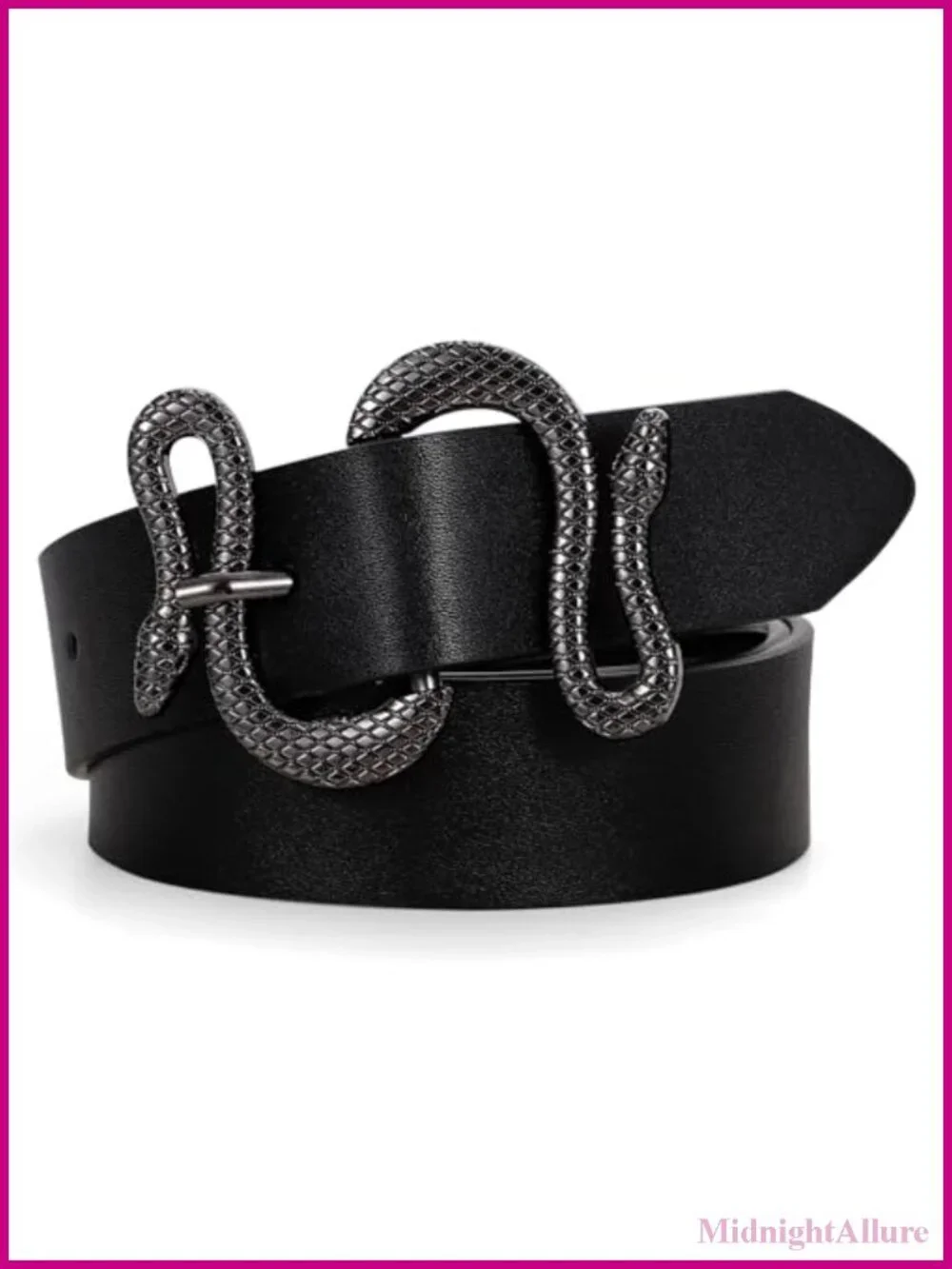 Women Leather Belt with Snake Buckle Fashion Belt for Jeans Pants Dresses